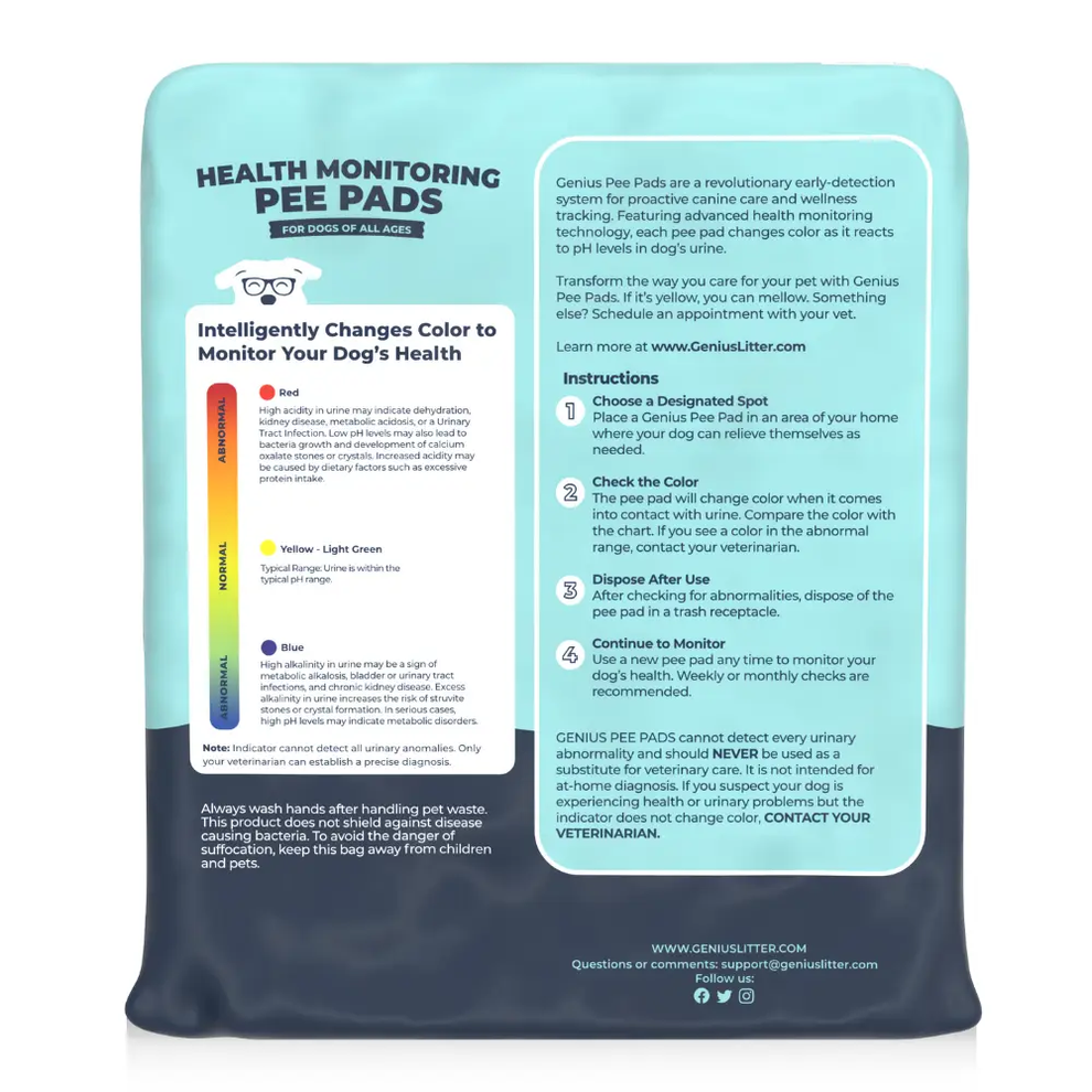 Genius Litter Advanced Health Monitoring Pee Pads for Dogs
